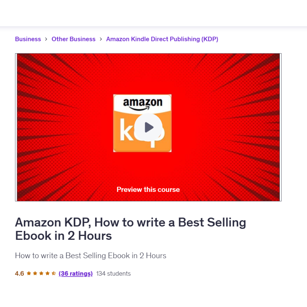 [Video Course] Amazon KDP, How to write a Best Selling Ebook in 2 Hours | KDP Video Course | KDP eBook | Ai Book