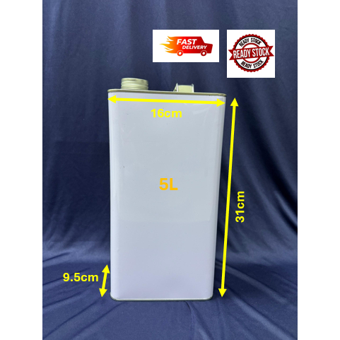 Fuel Tin Metal Container (5L/500ml) Petrol /Diesel Tin [Ready Stock]