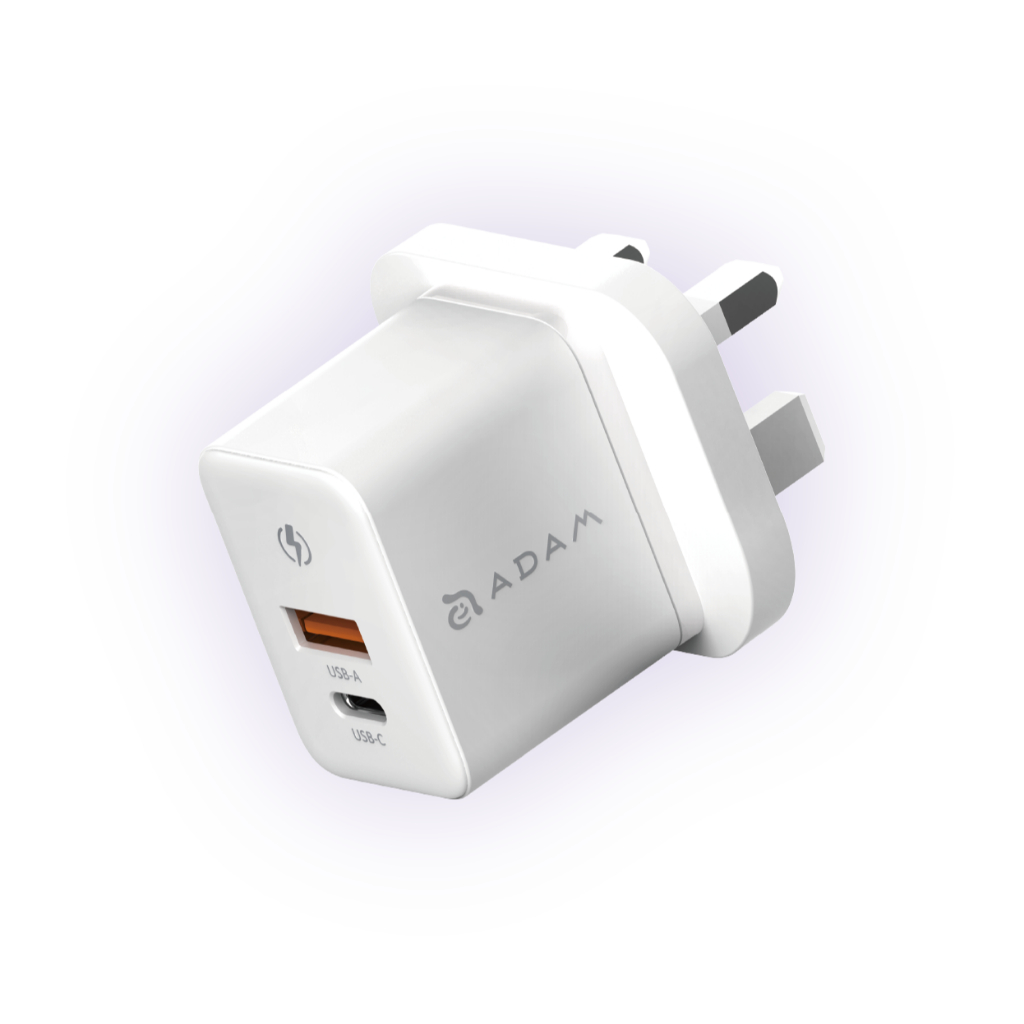 ADAM elements OMNIA X35A | X35C | X45A | X45C GaN 35W | 45W Dual Port Compact Wall Charger (UK)