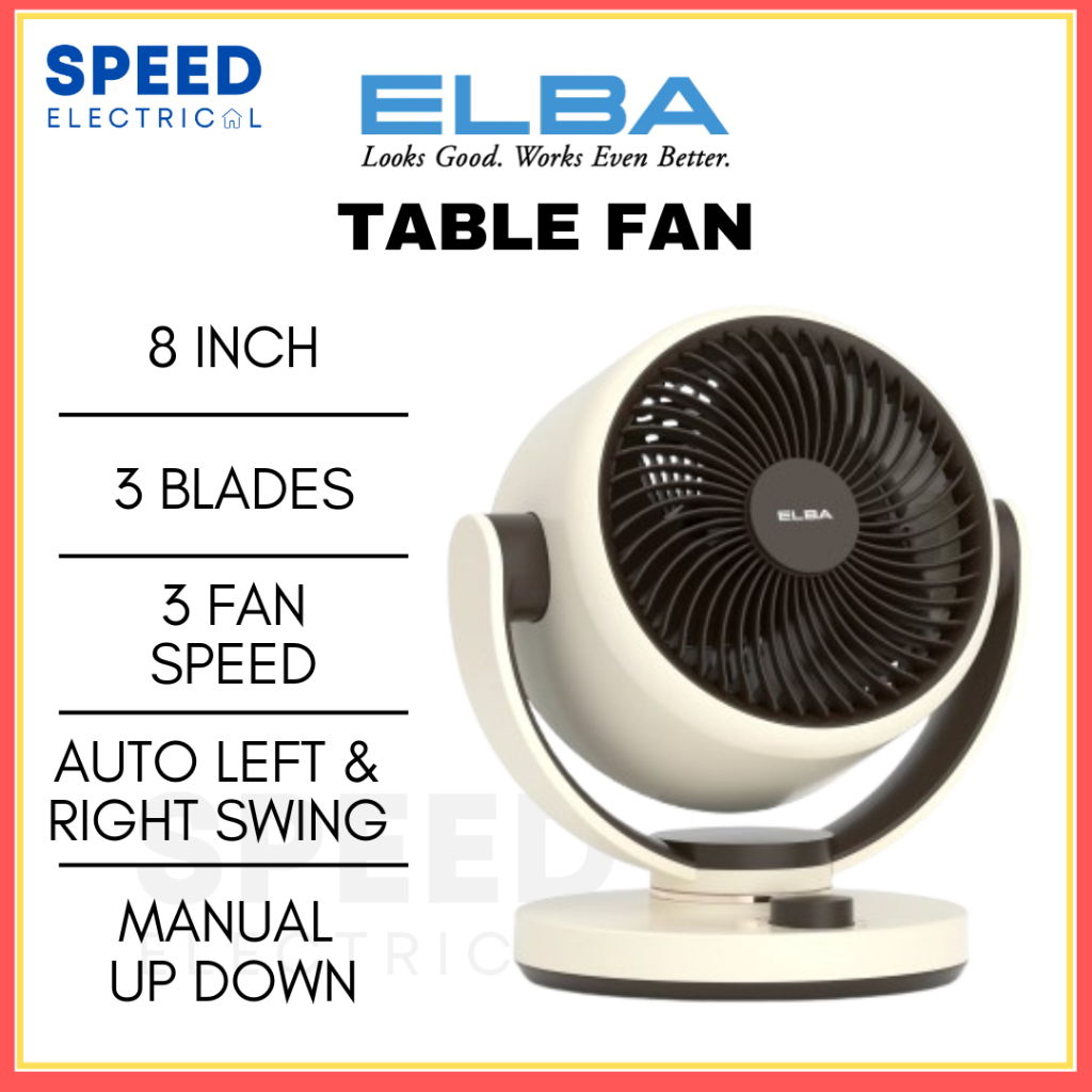 ELBA TABLE FAN 8INCH ETF-S0866(MC) 3 FAN SPEED 桌面风扇 MINI TABLE FAN OSCILLATION FAN KIPAS MEJA KECIL