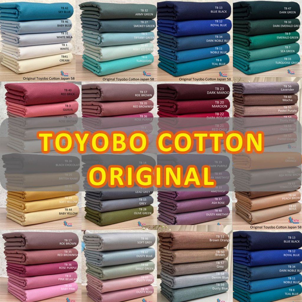 TB1-TB78 Kain Pasang Original Toyobo Cotton Japan Cotton Bidang 58 Price For 0.5m German Cotton Egyptian Cotton