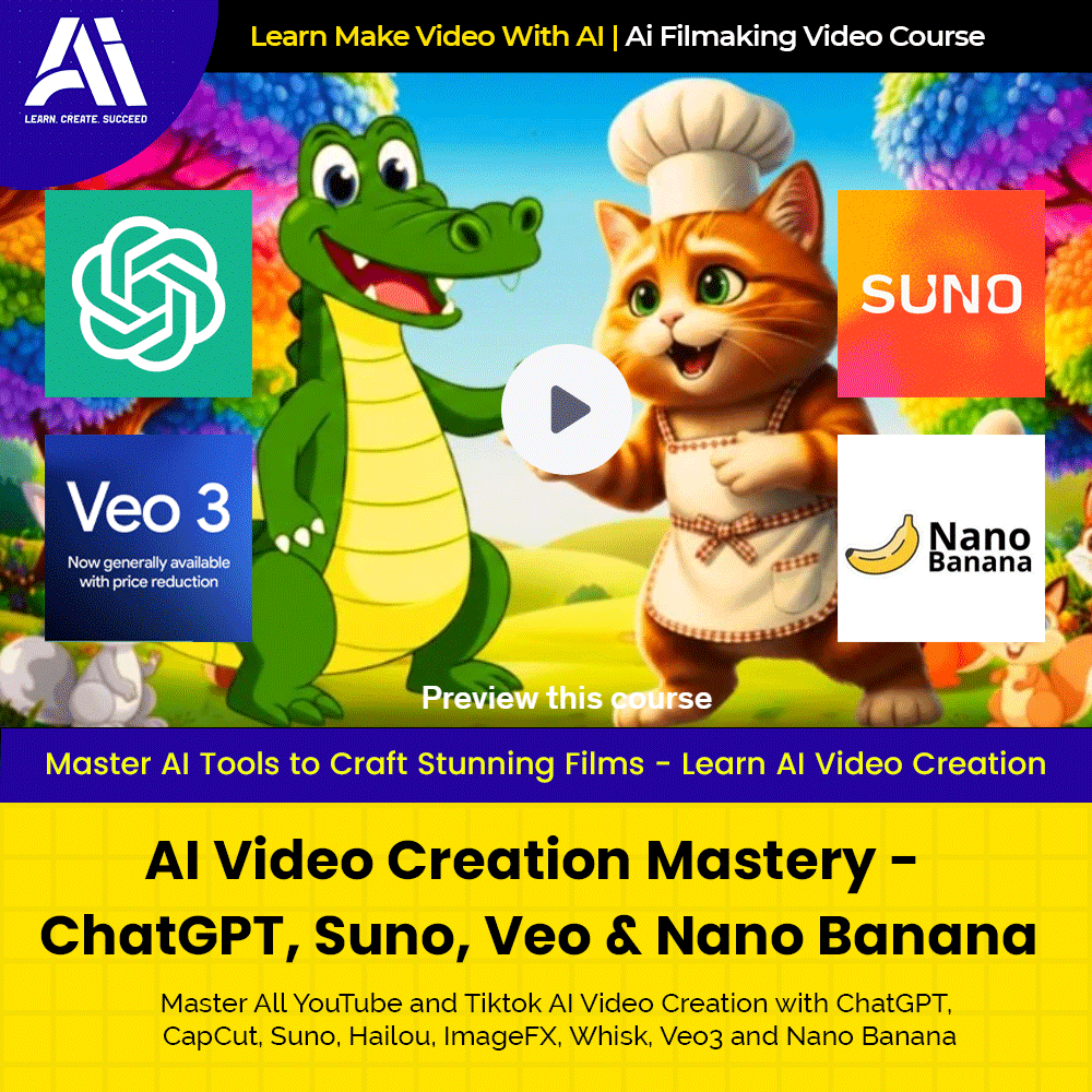 Video Course - AI Video Creation Mastery - ChatGPT, Suno, Veo & Nano Banana |  Ai Make Video | Make Video With AI