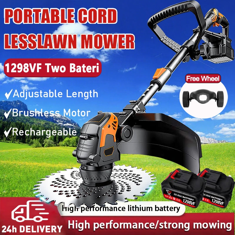 1298VF Mesin Rumput Bateri Lawn Mower Cordless Grass Cutter Multifunction Household Electric Grass Trimmer Potong Rumput