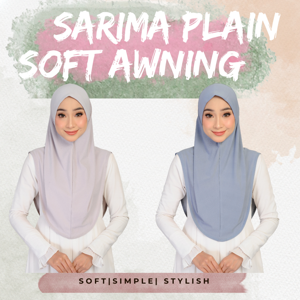 Tudung sarung Sarima Plain Soft Awning Kain Mosscrepe no 1 seller Size M & L