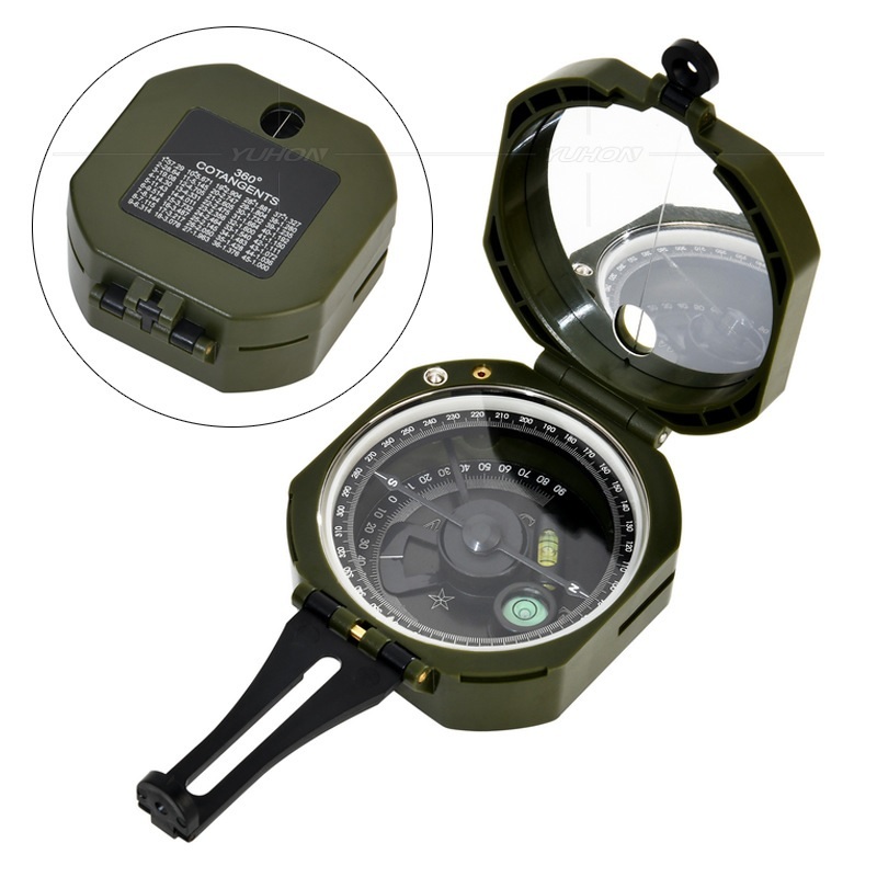 Multifunction Geological Compass with Mirror and Collimator Inclinometer Waterproof and Anti-Fog Survival for Camping
