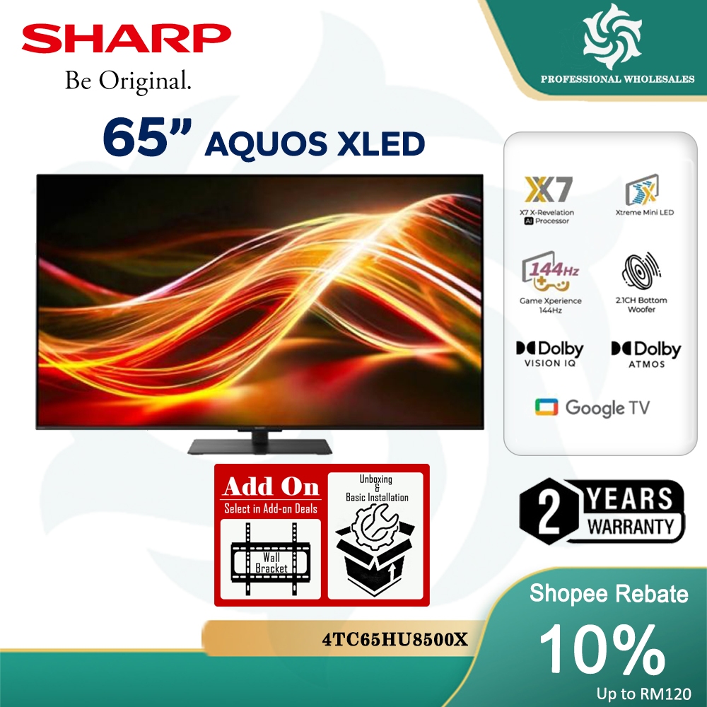 SHARP AQUOS Xtreme Mini LED 4K 144Hz Google TV 65"/ 75"/ 85" Gaming function FreeSync Premium/ALLM/VR