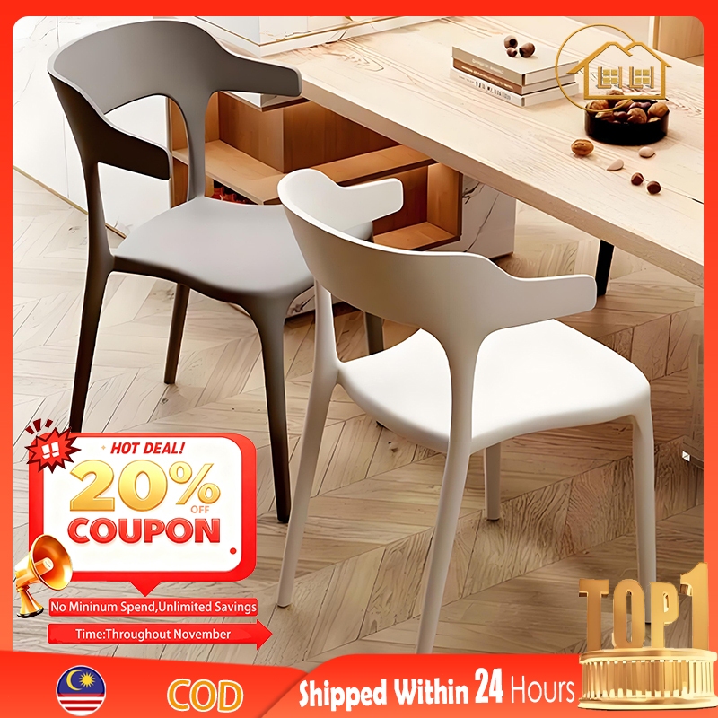 LI- Plastic Chair Dining Chair With PP Material Modern Style Elegant Chair Kerusi Pejabat Eames Chair Kerusi Makan