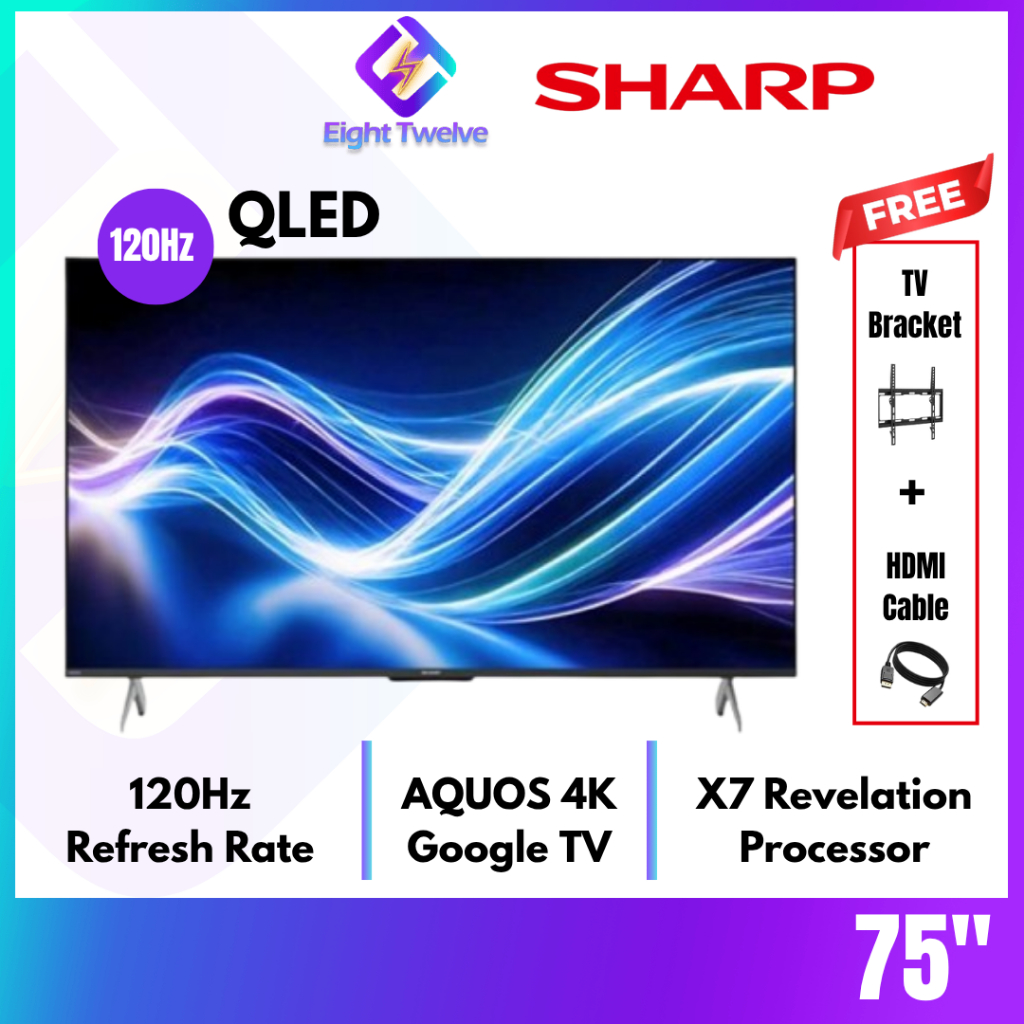 Sharp QLED 55"/65"/75" 120Hz 4K Google TV | 4TC75HL6500X
