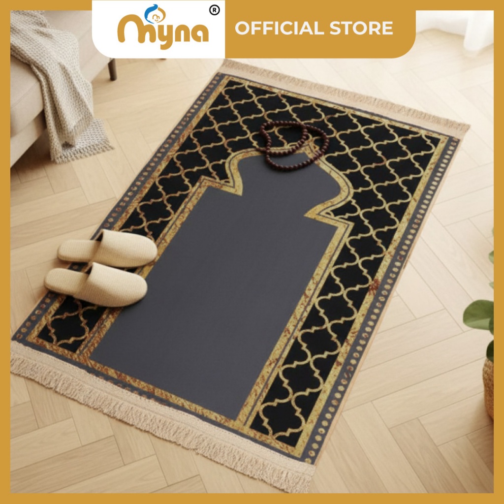 Myna | 80cm x 120cm Sejadah Al Hiramin Velvet Matte Prayer Mat Mini Tenun Turki Muka Panjang 地毯