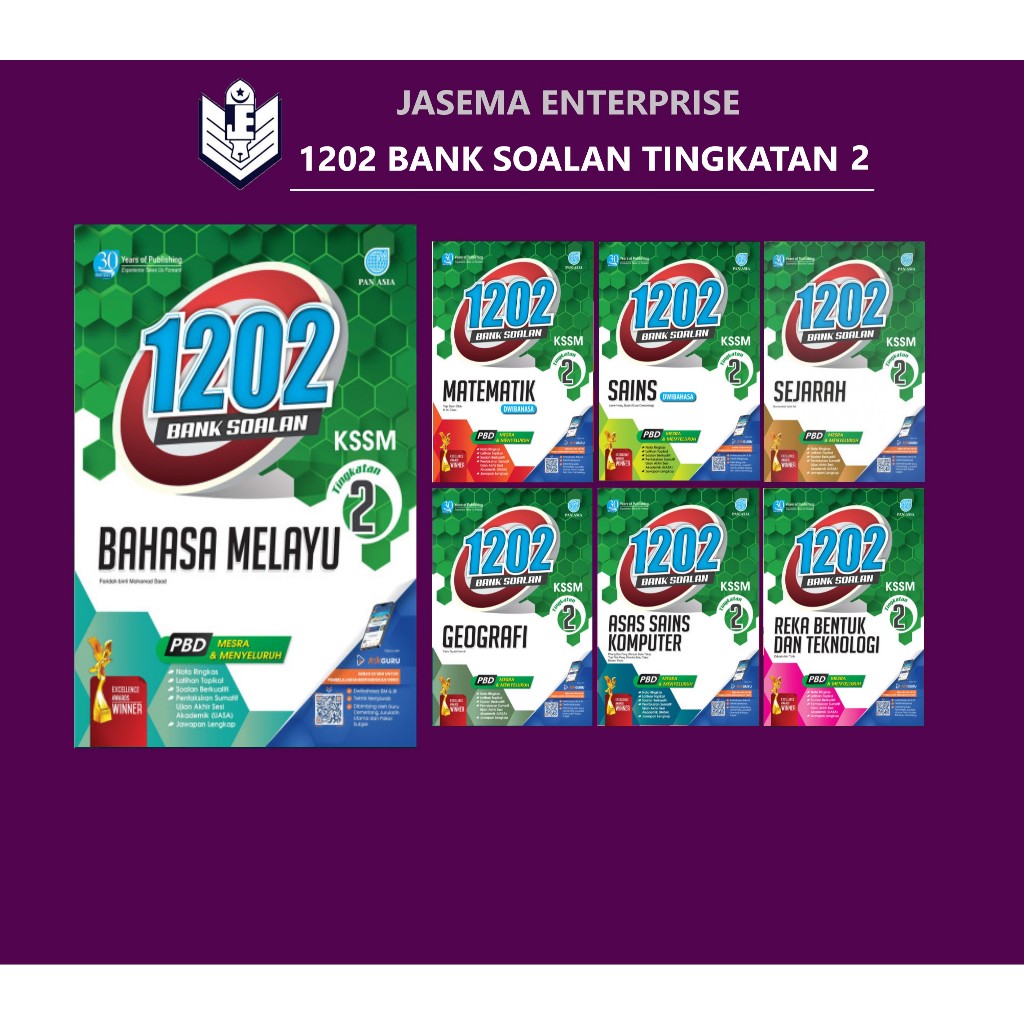 1202 Bank Soalan Tingkatan 2 Tatabahasa | Bm | Matematik | Sains | Sejarah | Geografi | RBT | Asas Sains Komputer |Moral