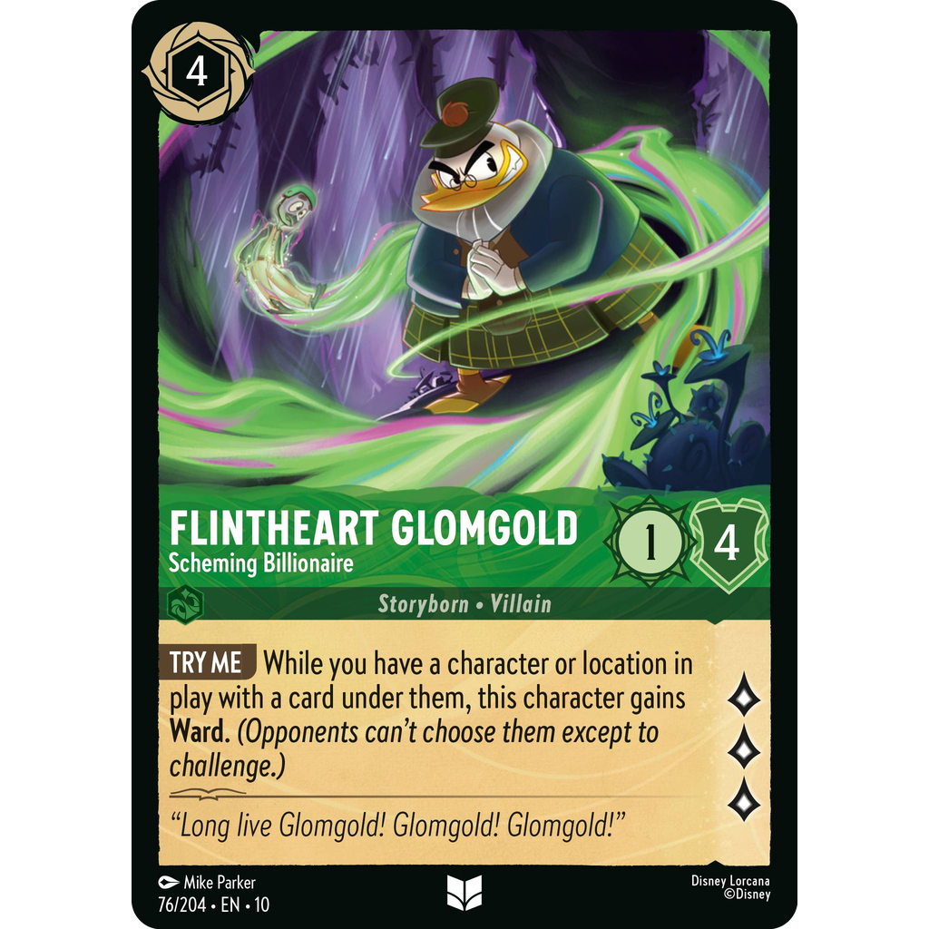 Disney Lorcana Whispers in the Well Set 10 76/204 Flintheart Glomgold - Scheming Billionaire
