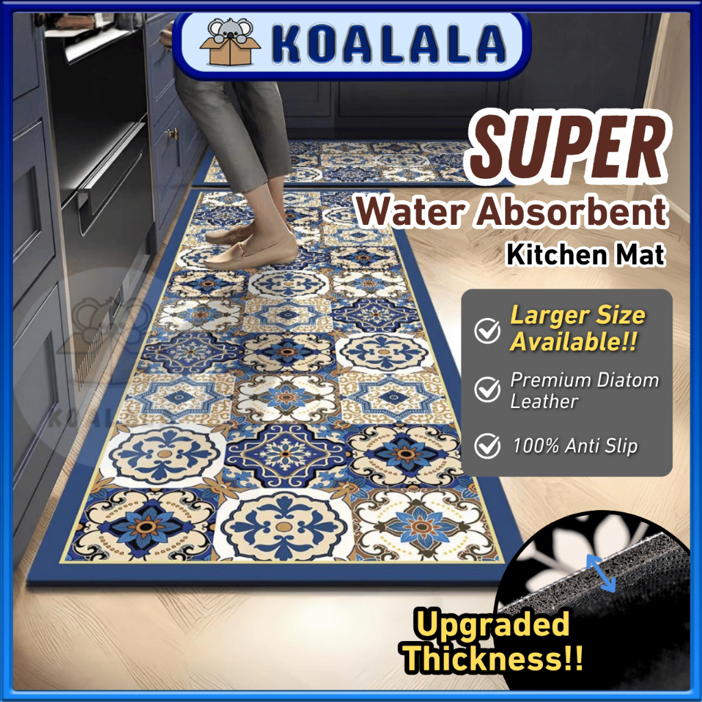 Super Absorbent Kitchen Mat Alas Kaki Karpet Antislip Floor Mat Fast Dry Floor Diatom Karpet