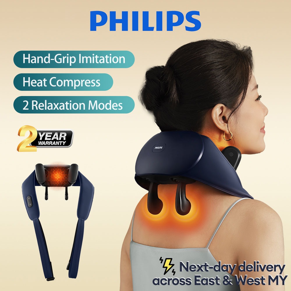 Philips Neck and Shoulder Massager with Heat Compress Hand-Simulated Kneading Neck Pain Relief mesin urut leher dan bahu