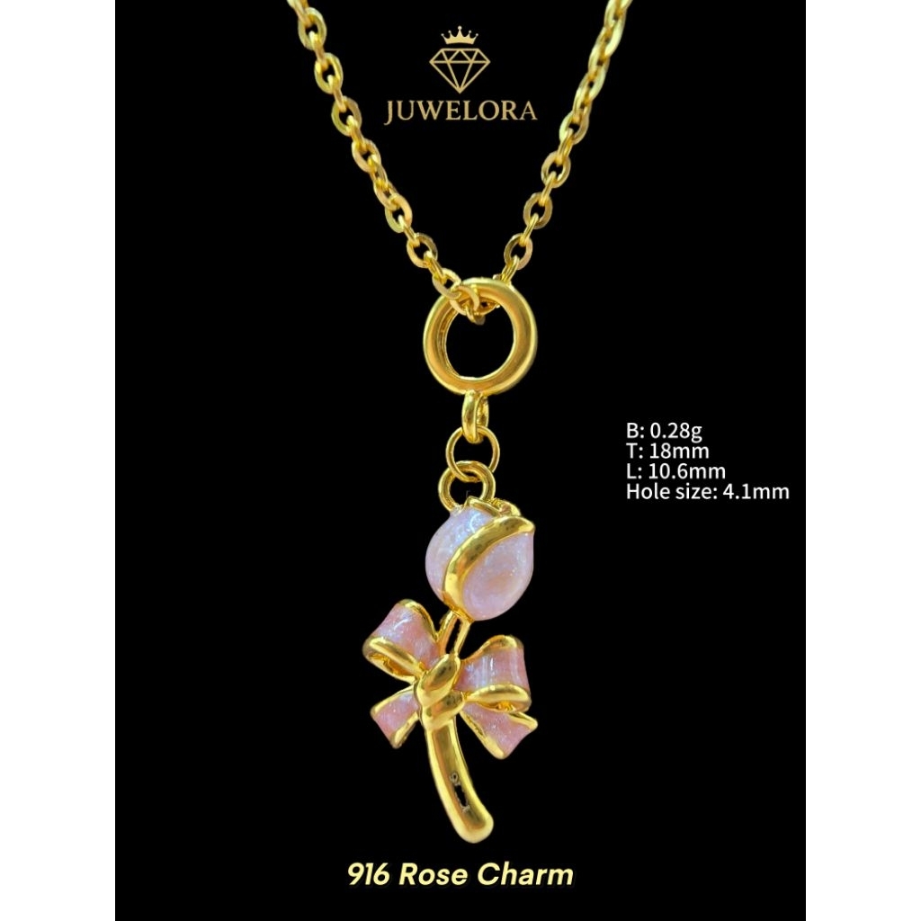 Juwelora Emas 916 3L I Loket Rose 🌹I Charm Rose 🌹I Emas 916 I  Emas Bajet #emas916 #emasbajet #emasmalaysia