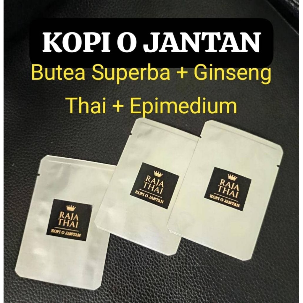 Kopi O Jantan Original Raja Thai + Halia Hitam + butea superba + epimedium + tongkat ali. keras, stamina, tahan lama,.