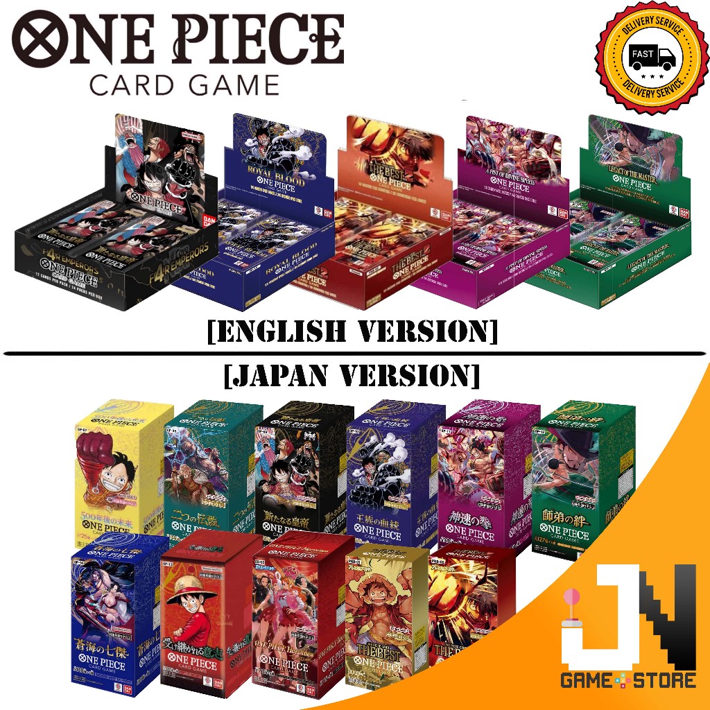One Piece TCG Booster Box (24 Pack) OP-14 / EB-03 / OP-13 / PRB-02 / OP-12 / OP-11 / OP-10 / OP-09 (Japan/English)(NEW)