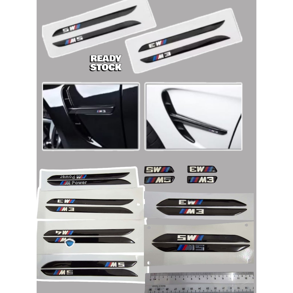 BMW fender logo msport m3 m4 m5 sesuai untuk fender spoiler skirt side kiri kanan badge sticker logo emblem