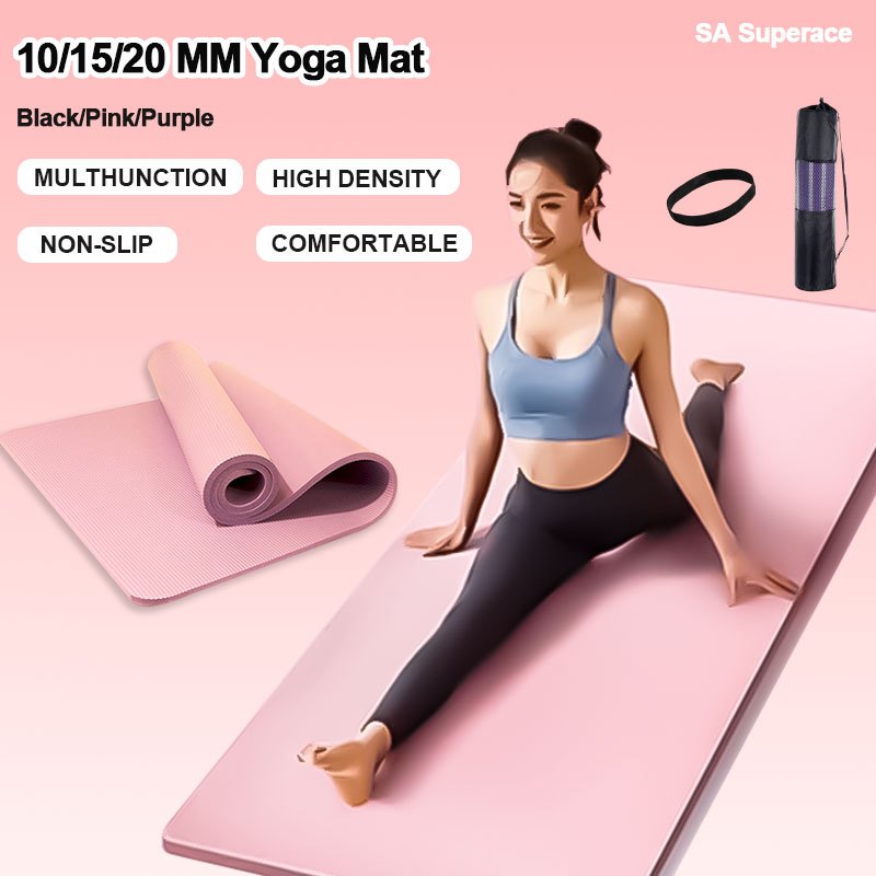 【3 Thickness】NBR Yoga Mat 10/15/20MM | Extra Thick & Non-Slip ✅ Home & Gym Use | Mat Bola Lembut (瑜伽垫)