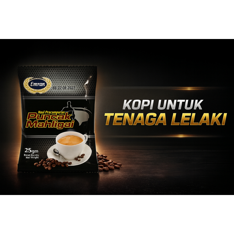 Kopi TENAGA LELAKI tongkat ali, gano, guarana, ginseng HALAL