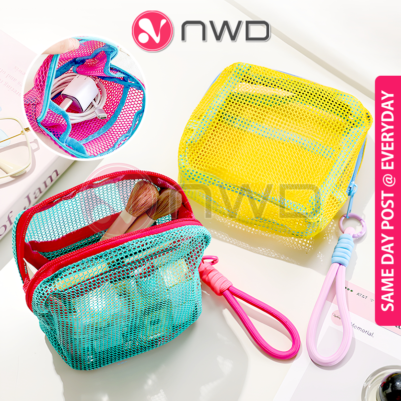 《 》Mesh Makeup Bag Travel Cosmetics Storage Case Pouch Beg Kosmetik Mini 迷你化妆包 NWD