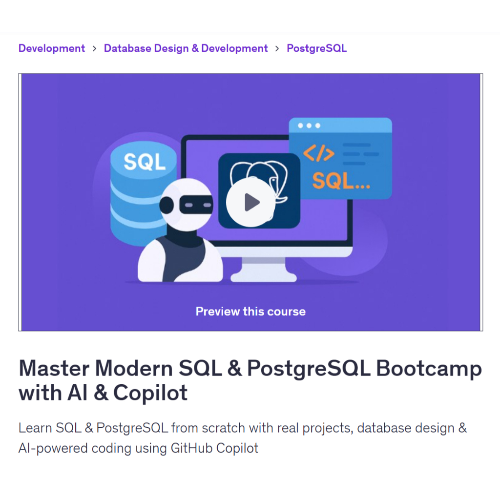 Vibe Coding Video Course- Master Modern SQL & PostgreSQL with Vibe Coding and AI | Coding With Ai Coding Video Lessons