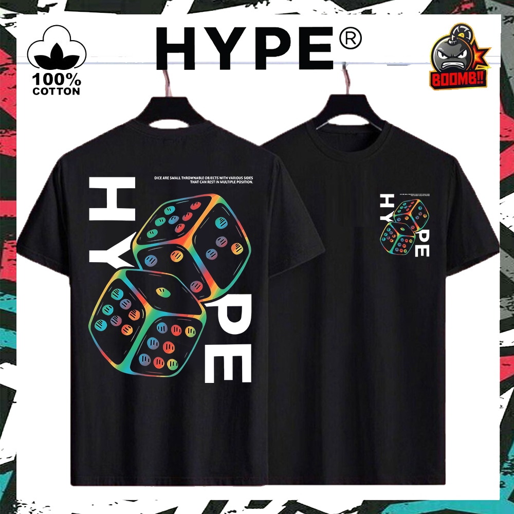 ?100% PREMIUM COTTON? HYPE DICE Cotton Tshirt T Shirt Tops Tee Streetwear Men Women Unisex Baju Lelaki Wanita Perempuan