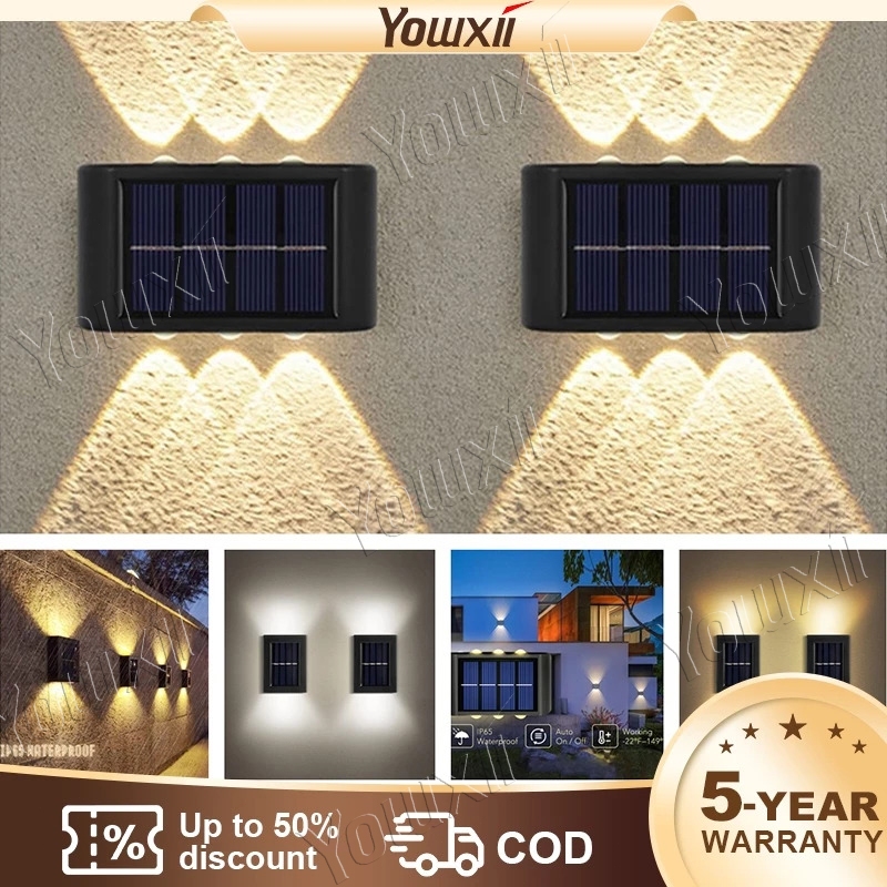 Yowxii 4-16LED Solar Wall Light Outdoor Waterproof Garden Decoration Wall Lamp For Street Balcony