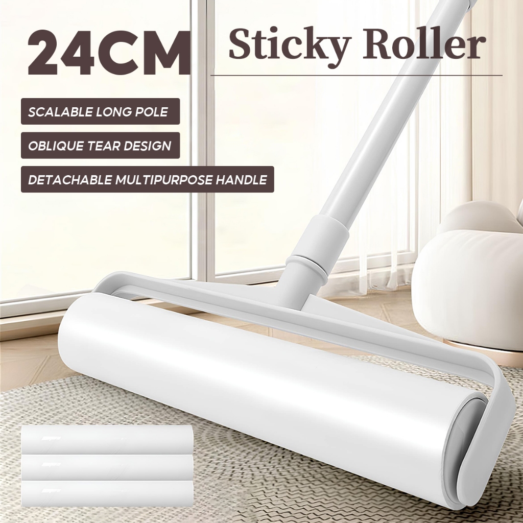 Upgraded Sticky 24CM/10CM Lint Roller Clothes Bed Dust Remover, Pet Hair Sticky Roll Sticky Hair