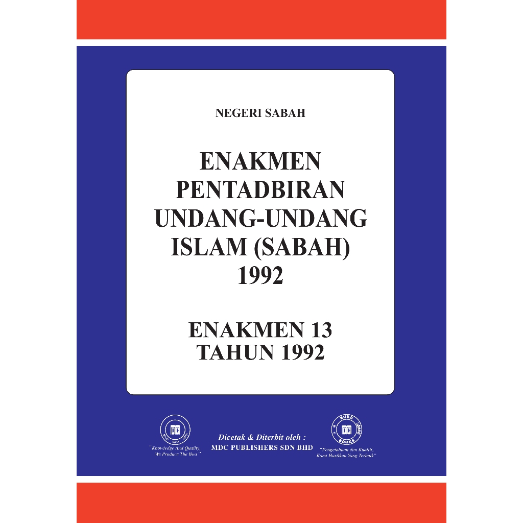 ENAKMEN PENTADBIRAN UNDANG-UNDANG ISLAM (SABAH) 1992 – (EN 3/1992)