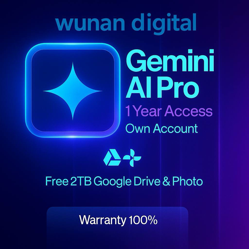 Gemini Pro AI Veo3 Unlimited 1 Year | Own Account | +Google Drive 2TB Full Warranty 100%