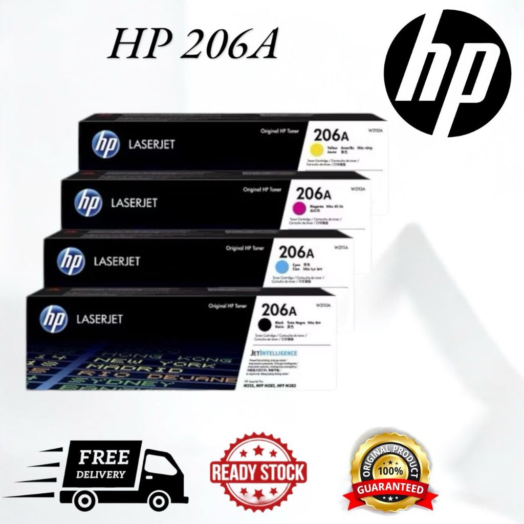 HP 206A Original Toner Cartridge/ W2110A Black W2111A Cyan W2112A Yellow W2113A Magenta Laserjet M255 MFP M282