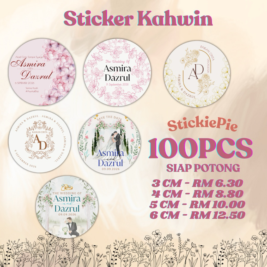 Sticker Kahwin / Sticker Doorgift Murah/Wedding Sticker Elegant