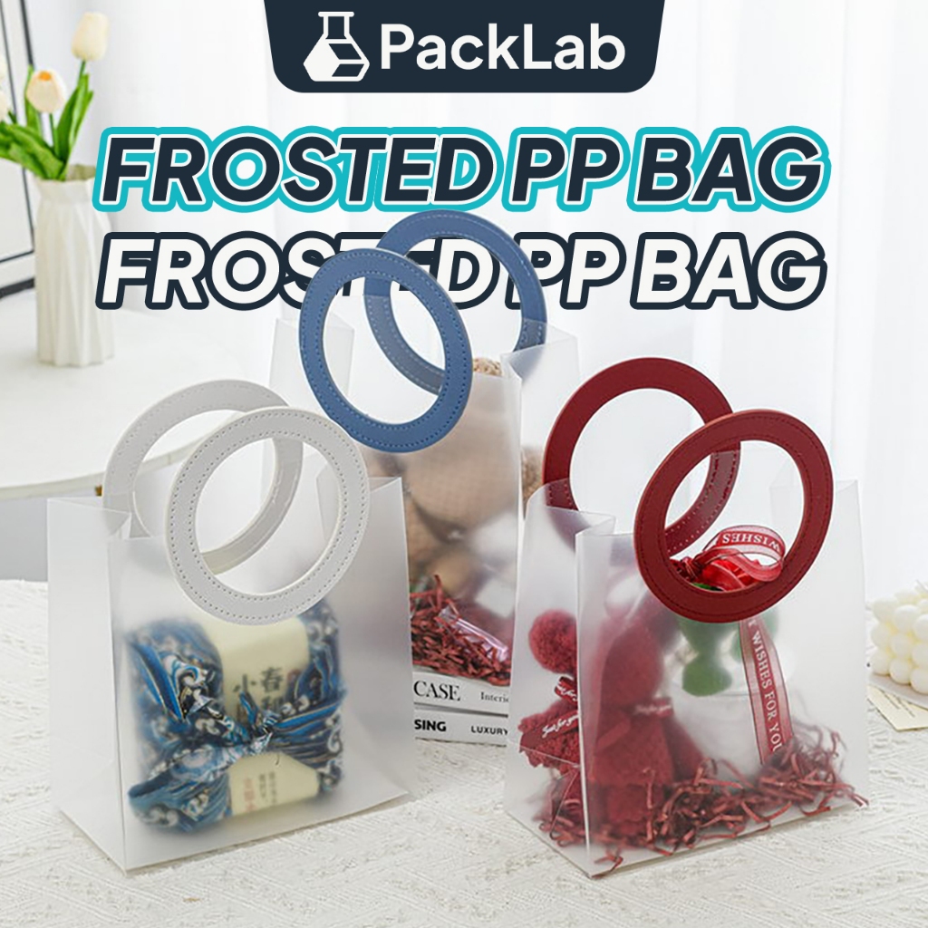 Door Gift Plastic Bag Frosted Round Handle Beg Goodies Cenderahati Kahwin Beg Hadiah Tahan Air Kukuh