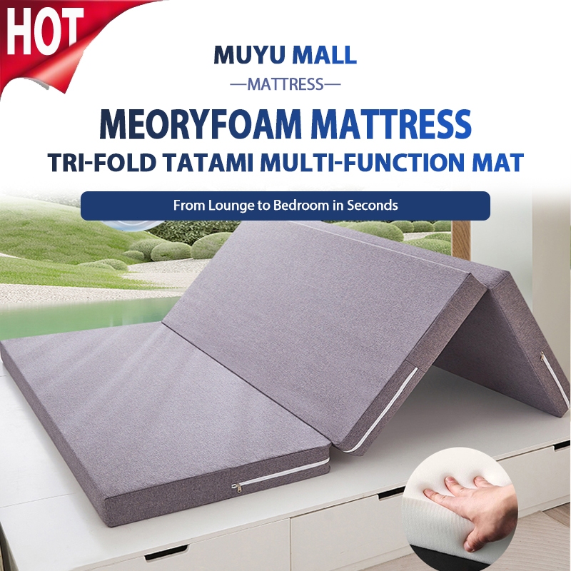 - 4 Inchi Tatami High Rebond 3 Size Mattress High Foam Tri-Fold Mattress