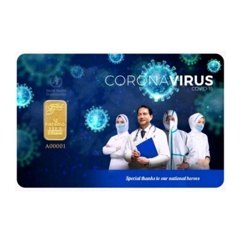 Public Gold PG 1g Bar 999.9 COVID-19 CoronaVirus (2020)