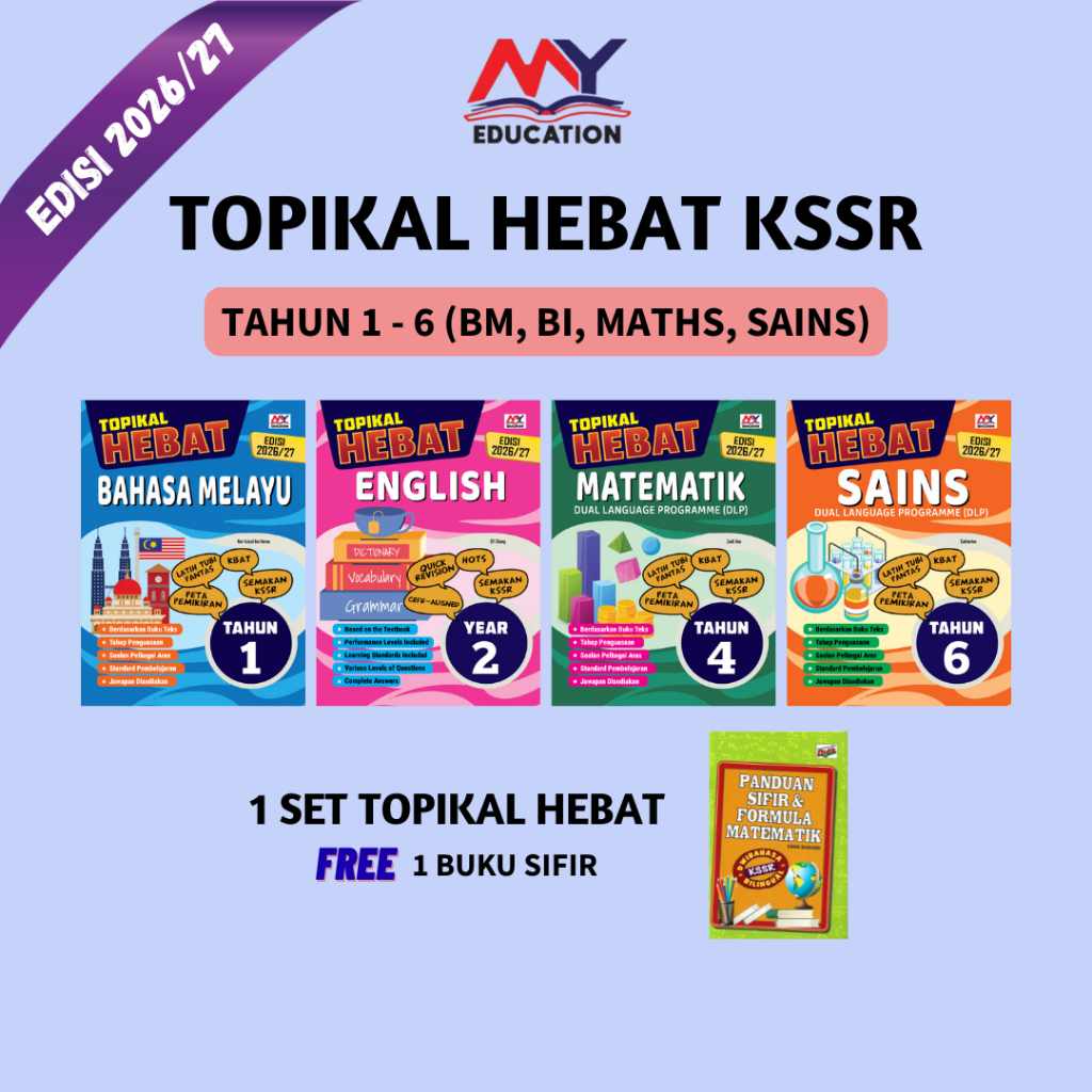 [MyEducationBooks] TOPIKAL HEBAT KSSR Edisi 2026/27 (Tahun 1-6) - Buku latihan topikal berdasarkan buku teks