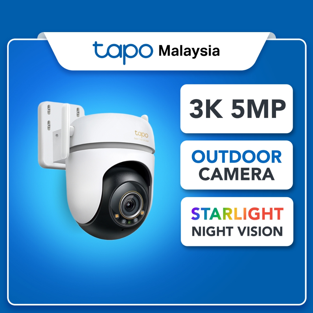 【SIRIM】TP-Link Tapo TC43 5MP 3K Outdoor CCTV Camera Pan Tilt AI Detect Color Night Vision 2-Way Audio WiFi Cam