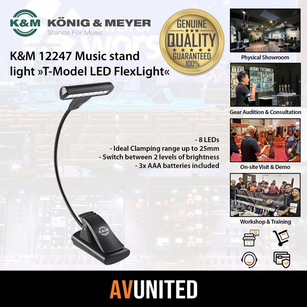 K&M 12247 T-Model LED FlexLight  Music stand light