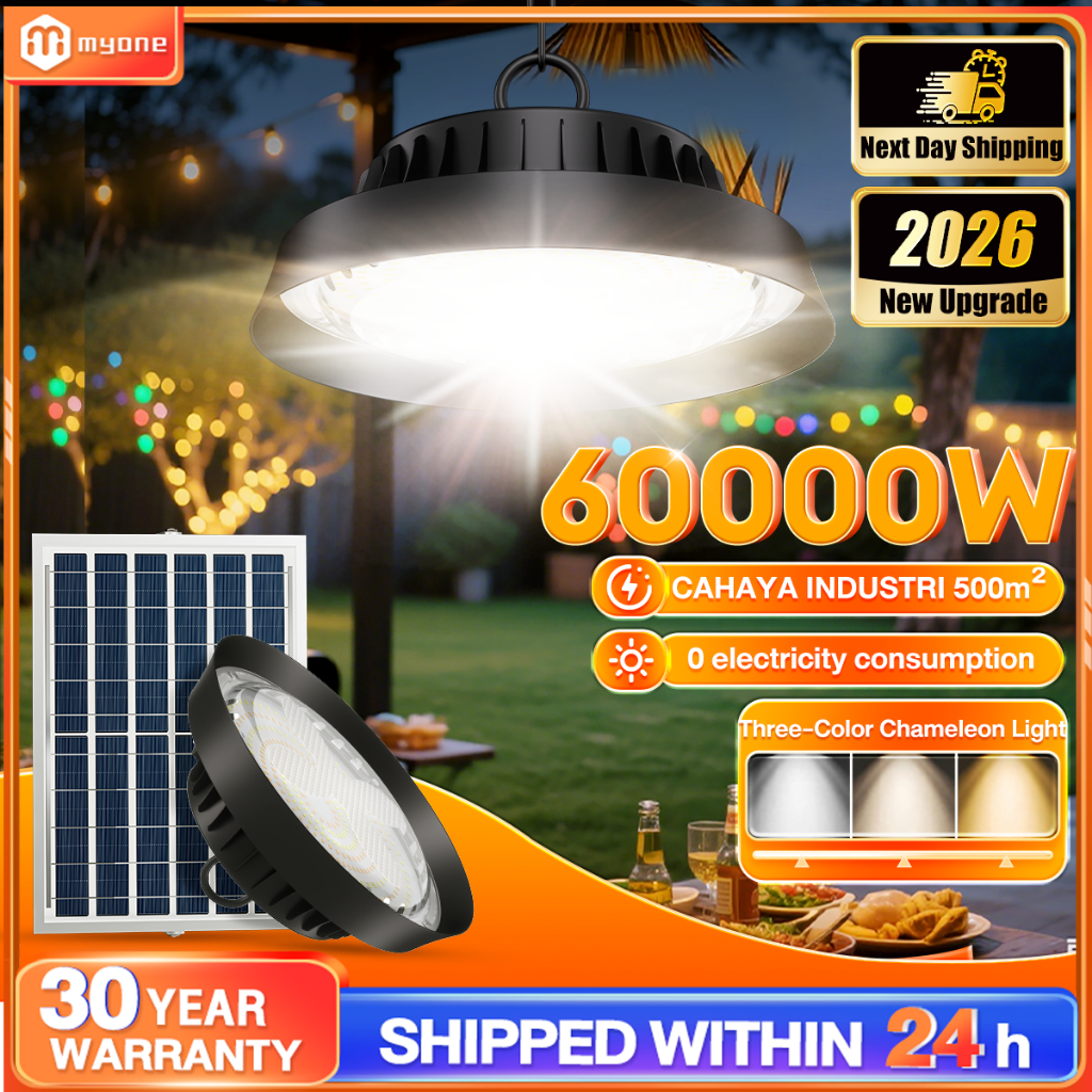 Solar Light Outdoor Pendant light 60000W Industrial Chandelier High LED Lampu Solar Outdoor Lighting Indoor Solar Lamp