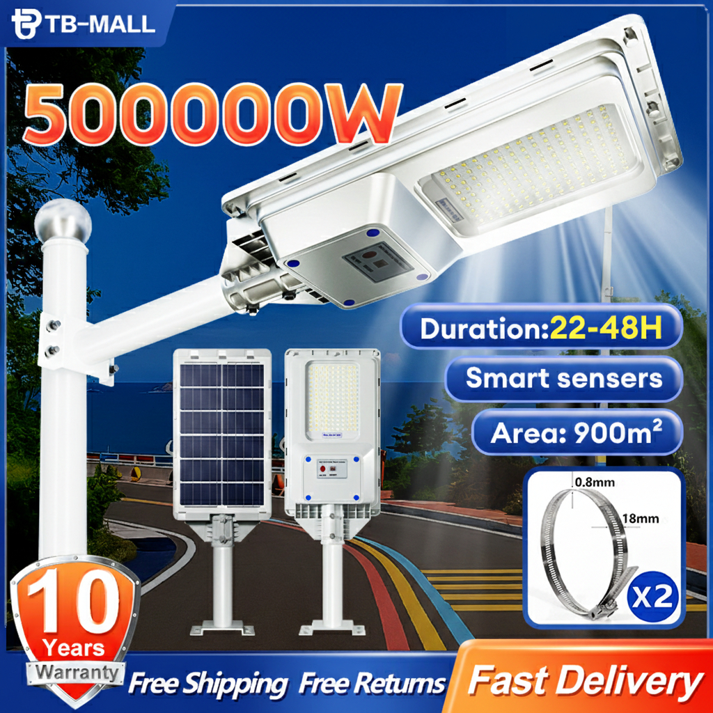 【In Stock】Lampu Solar Light Outdoor 500000W Super bright Solar Street Light Outdoor IP67 Waterproof solar outdoor