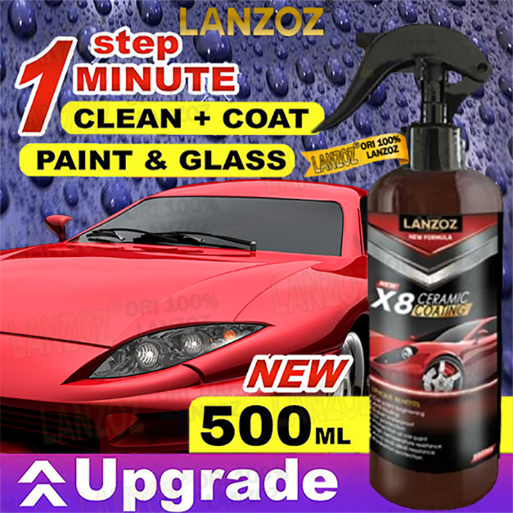 Nano Coating - LANZOZ Premium Quick Ceramic Car Coating Spray Automotive Shining Coating 500ml  (Long last for 2 months)