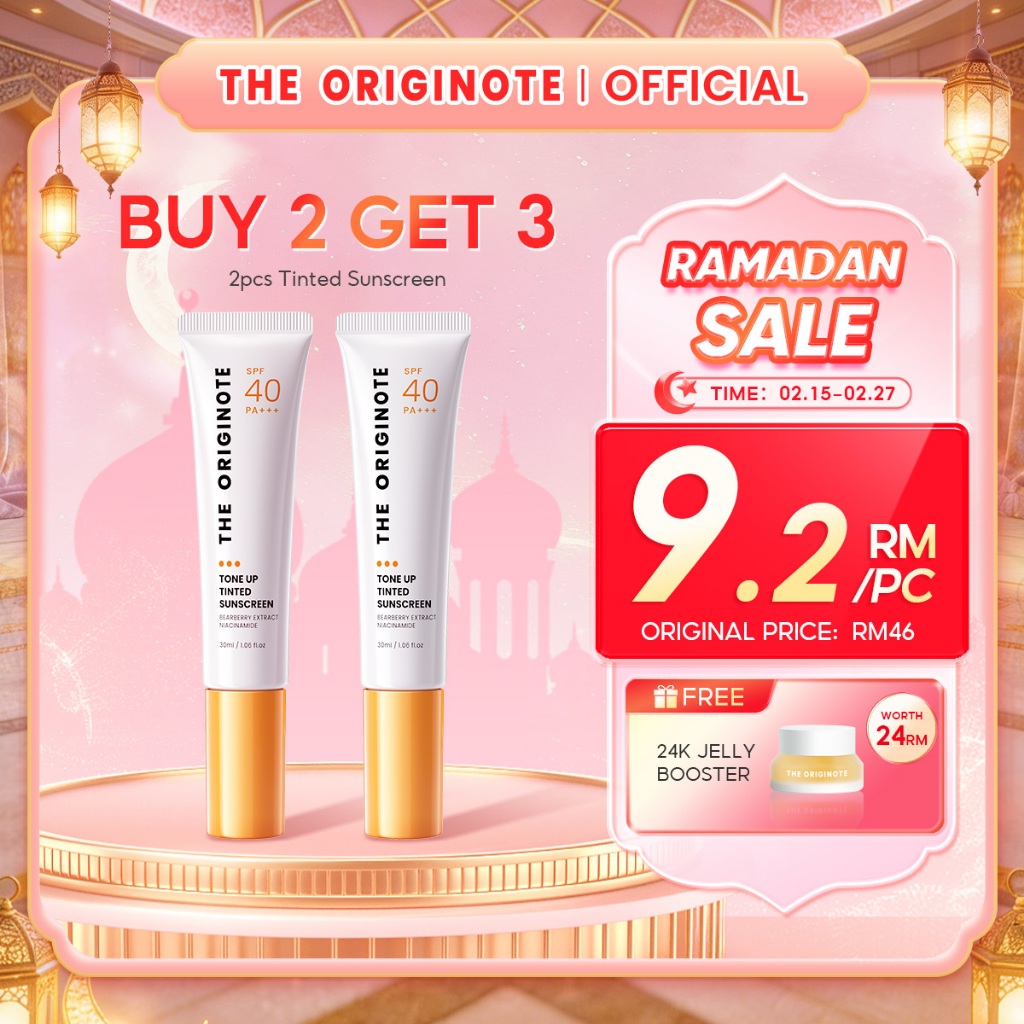 The Originote Tone Up Tinted Sunscreen SPF 40 PA+++ - Pelindung Matahari, Pelindung matahari berwarna seperti kulit