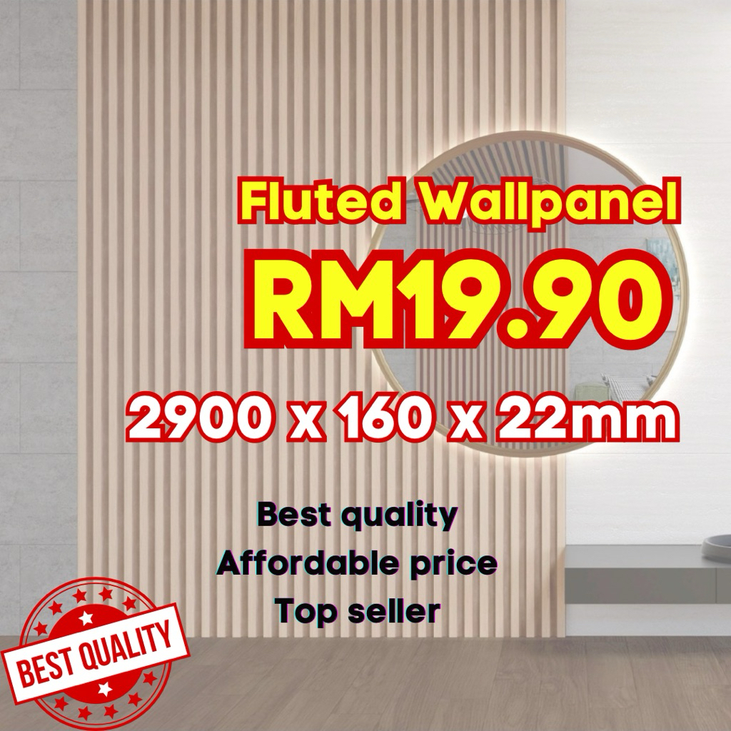 Fluted Wall Panel Wood Strip Series Panel Wall Decoration Design Panel (2900x160x22mm)
