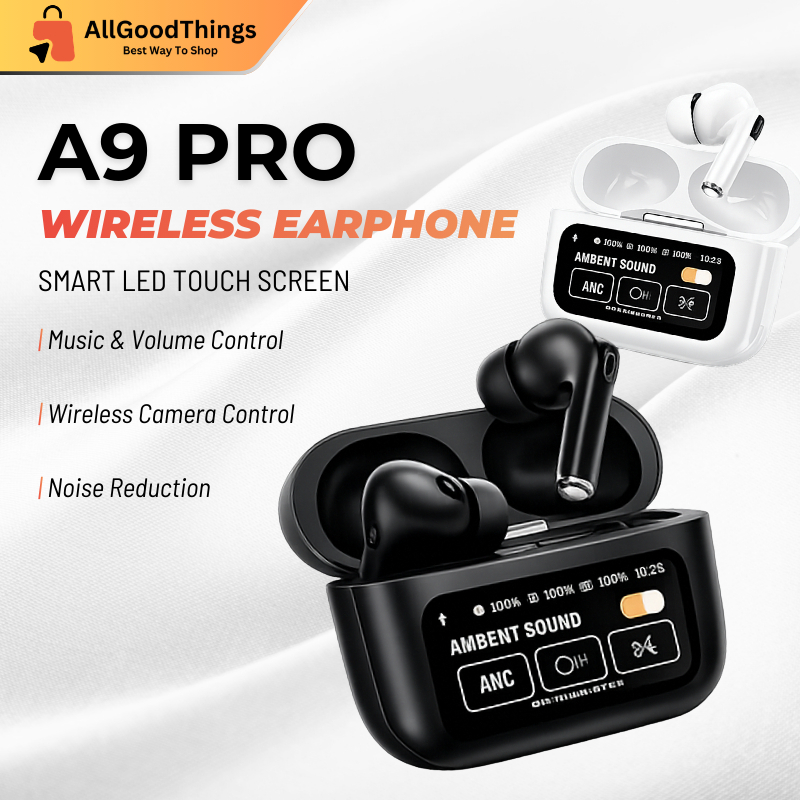 A9 Pro TWS Screen Wireless Bluetooth Headphones TWS in-Ear with Microphone Hifi Stereo Sports Waterproof Gaming Headset