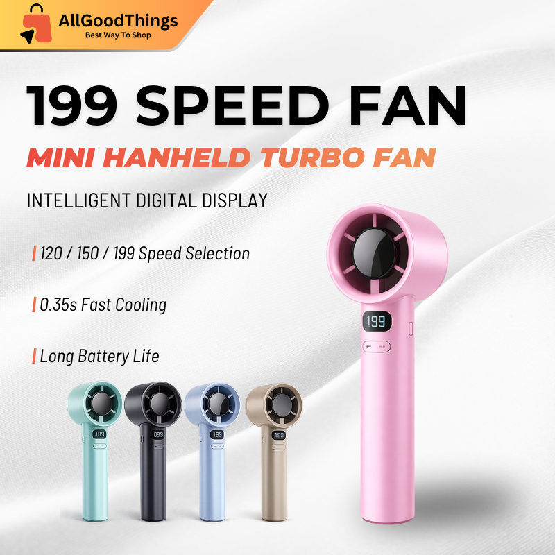 【 120-150-199 Speed 】 Portable USB Mini Fan kipas mini kipas tangan Mini Fan Rechargeable Handheld Fan with Led Display