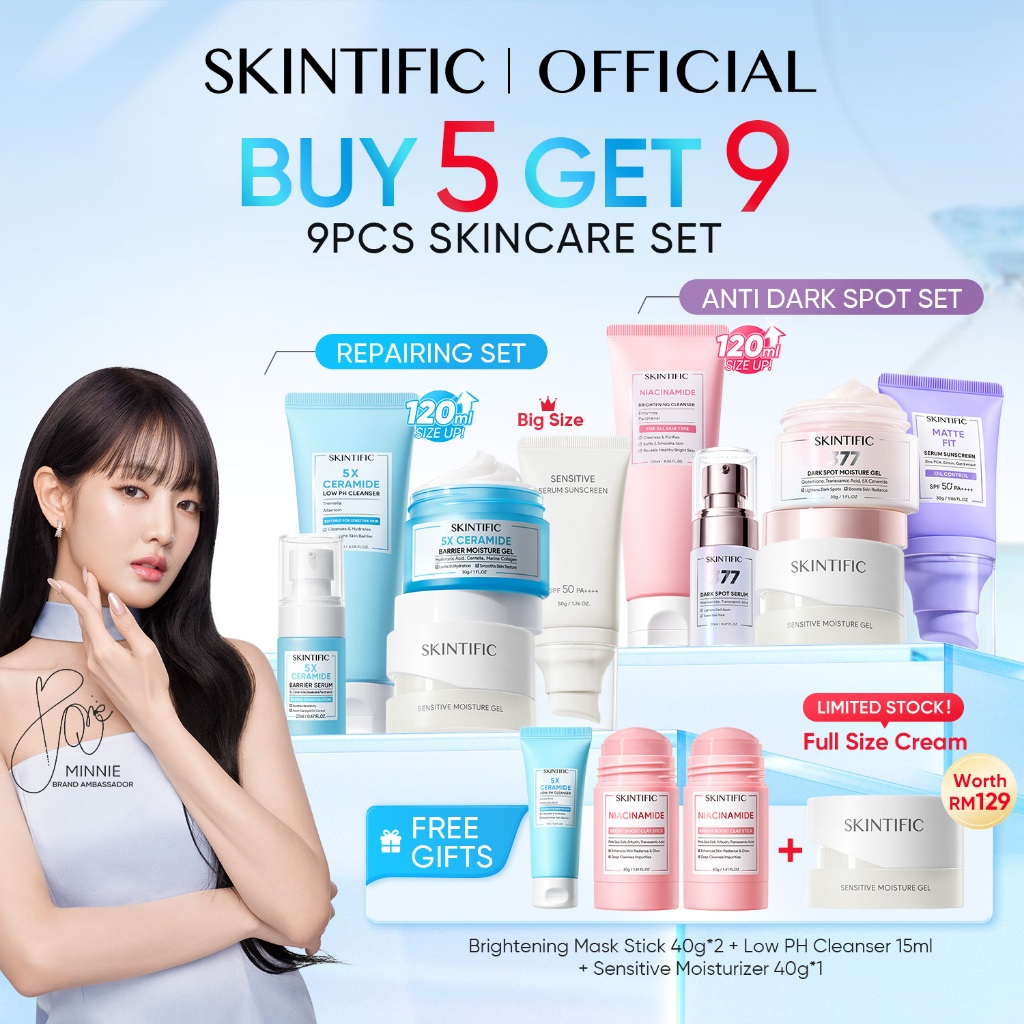 SKINTIFIC Repairing Barrier, Glowing, Brightening Fading Spots|Sunscreen,Cleanser,Toner,Serum,Cream