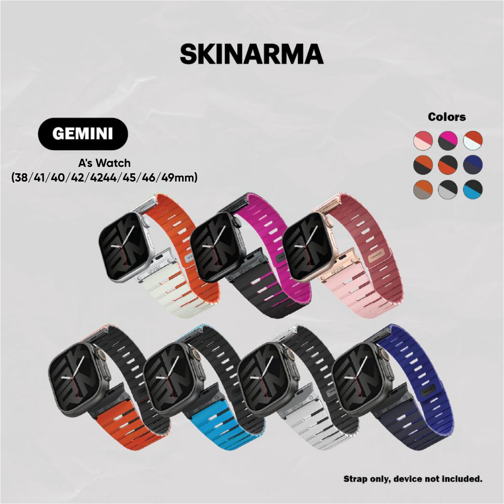 SKINARMA GEMINI Strap For Apple Watch - Pink/Midnight/Light Mint (38/41/40/42/4244/45/46/49mm)