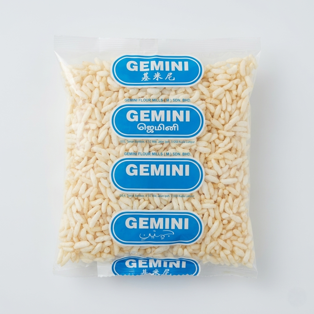 GEMINI PUFFED RICE 50g/Bertih Beras 50g/Pori 50g/Premium/High Quality/Vegetarian/No Preservatives