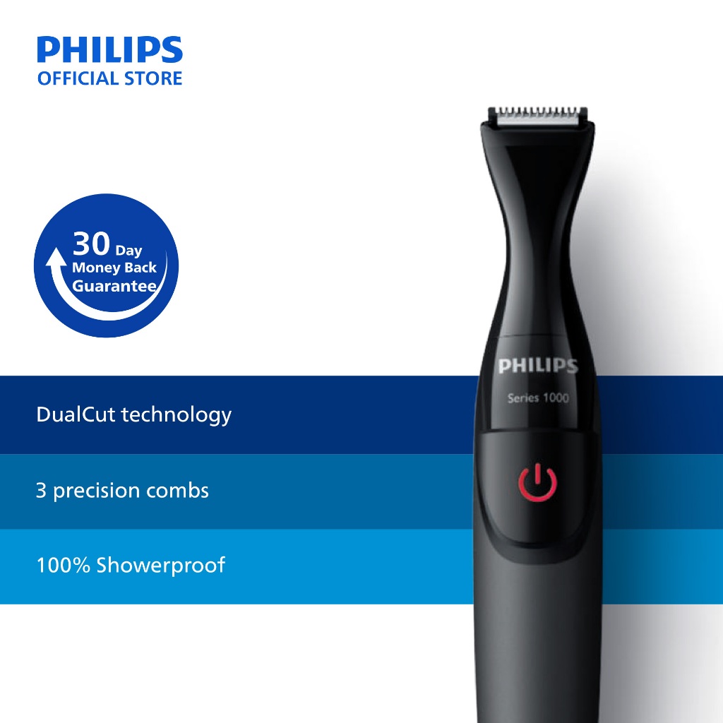 Philips MultiGroom Series 1000 Precise Beard Styler with Detail Shaver & 3 Precision Combs MG1100/16