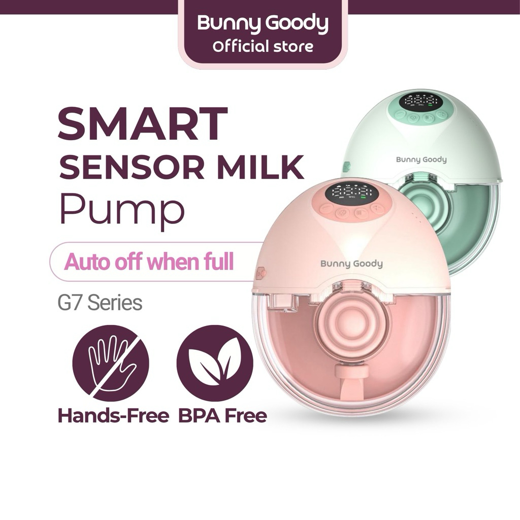 Bunny Goody G7 Wearable Breast Pump Smart Sensor Auto Stop Hands Free Leak Proof Silent USB Rechargeable
